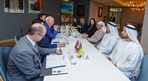 Delegates from Saskatchewan and the United Arab Emirates (UAE) discuss sustainability