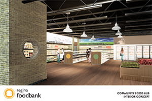 Regina Food bank Community Hub interior rendering