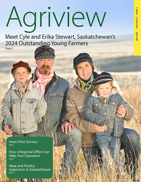 Agriview cover with Cyle, Erika and the Stweart family on front