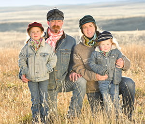 Cyle and Erika Stewart with family