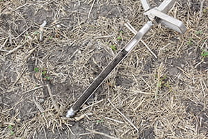 Soil probe in dirt