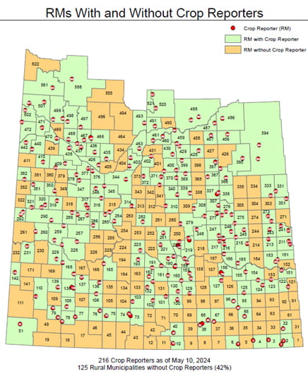 Crop Reporter Status based on Rural Municipalities as of May 10, 2024