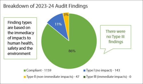 Breakdown of 2023-24 Audit Findings - pie chart