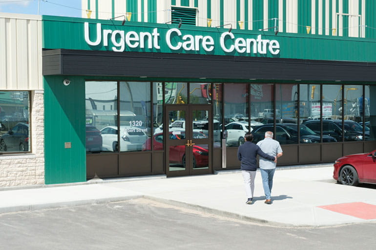 People walking into the Regina Urgent Care Centre