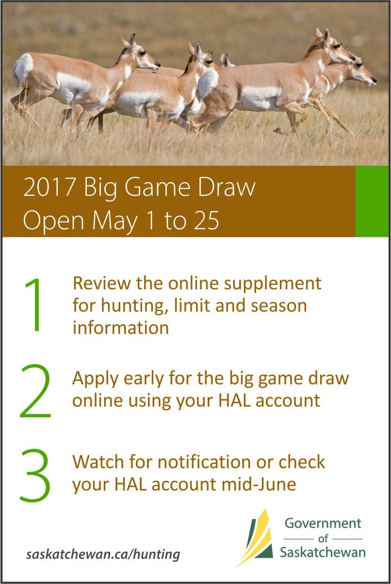 Saskatchewan's 2017 Big Game Draw Opens Online May 1 News and Media