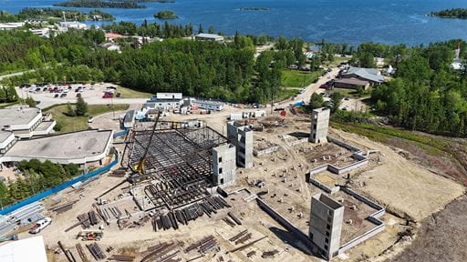 Ariel view of the construction 