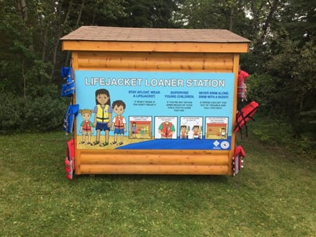 Lifejacket Loaner Station at Great Blue Heron Provincial Park